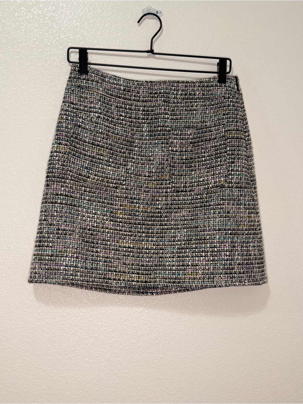 LOFT Tweed Mini Skirt in Black Multi-Thread